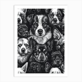 Perfectly Repeatable Artwork With Cute Dog Faces 30 Art Print