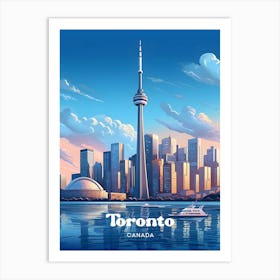 Toronto Canada Cityscape Modern Travel Illustration Art Print