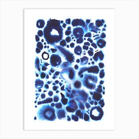 Textural Scandi Abstract Indigo Blue Art Print