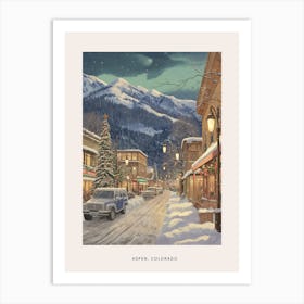 Vintage Winter Poster Aspen Colorado 6 Art Print