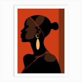Silhouette Of African Woman 5 Art Print