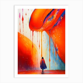 Orange Rain Art Print