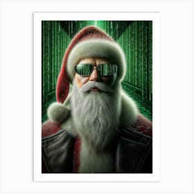 Santa Goes Digital Art Print