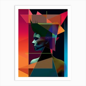 Abstract, relaxing, "Polygon Couture" Art Print