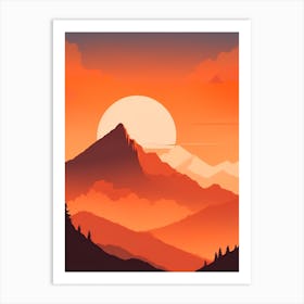 Misty Mountains Vertical Composition In Orange Tone 209 Art Print