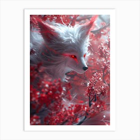 Beautiful Fantasy White Fox 1 Art Print