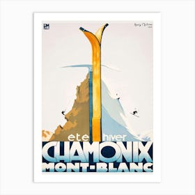 Vintage Ski Collection Chamonix Mont Blanc Art Print