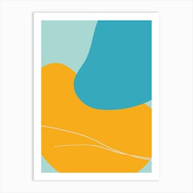 Mita Teal And Yellow Bold Abstract Art Print