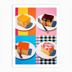 Iced Cake Slice Tile Effect Art Print