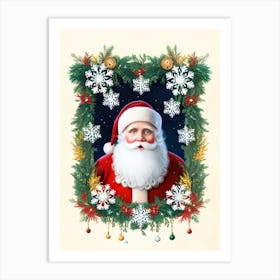 Santa Claus Christmas Frame Art Print