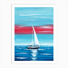 Sailboat On The Ocean Art Print