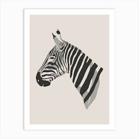 Neutral Zebra Unisex Nursery Art Print