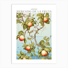 Mercado De La Fruta Apples Illustration 7 Poster Art Print