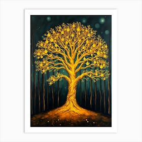 Golden Tree In The Forest Art Print