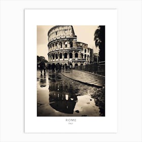 Poster Of Rome, Italy, Black And White Analogue Photography 2 Art Print