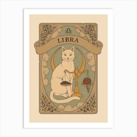 Cats Astrology Libra Art Print