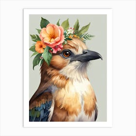 Bird With Flowers 2 Art Print