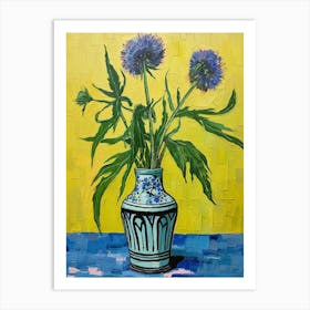 Flowers In A Vase Still Life Painting Cornflower 2 Art Print