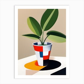 'Plant In A Pot' Abstract 2 Art Print