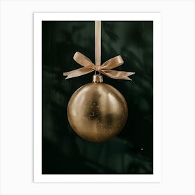 Gold Christmas Ornament Art Print