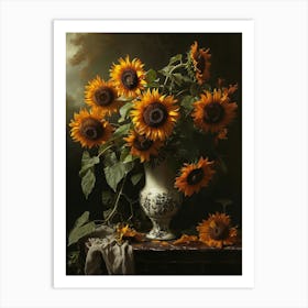 Baroque Floral Still Life Sunflower 2 Art Print