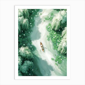 Stunning Rowboat on the River 8 Art Print