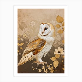 Barn Owl Japanese Painting 5 Art Print