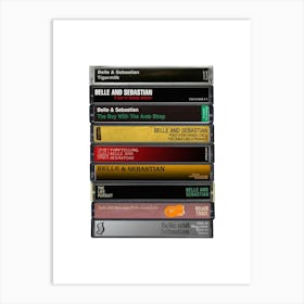 Belle And Sebastian - Music Poster - Albums on Cassette Print Art Print