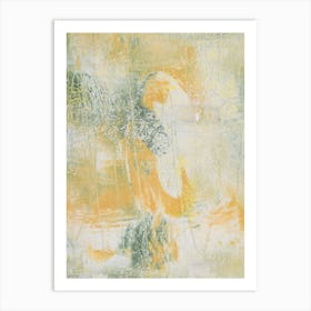 Bird In Flight Painting In Yellow And Green Art Print