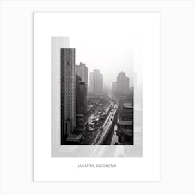 Poster Of Jakarta, Indonesia, Black And White Old Photo 1 Art Print