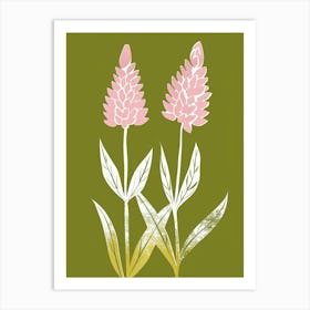 Pink & Green Celosia 2 Art Print