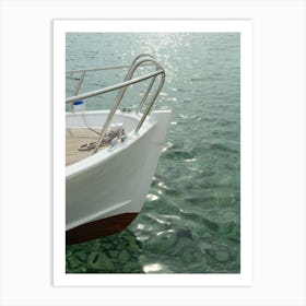 Croatia Travel Photography - Nautical Photo Art Print - Boat in Teal Green Water Art Print Art Print