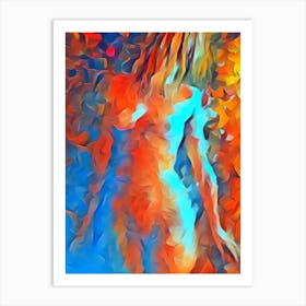 Abstract Nude Woman Painting Art Print