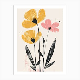 Poppies Boho Minimalist Style 1 Art Print