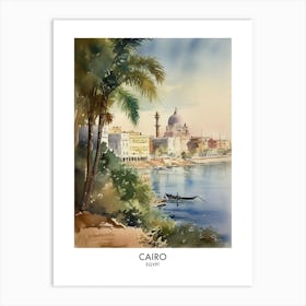 Cairo 3 Watercolour Travel Poster Art Print