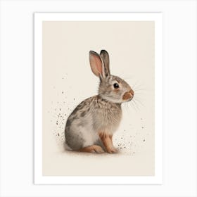 Argente Rabbit Nursery Illustration 4 Art Print