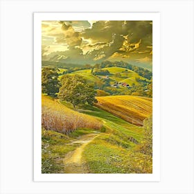 Landscape, Field, Hill Art Print