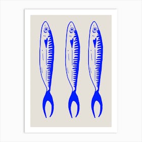 Blue Sardines Art Print