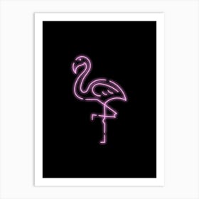 Neon Flamingo Art Print