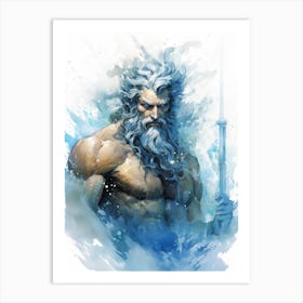 Fantasy Illustration Of Poseidon Art Print