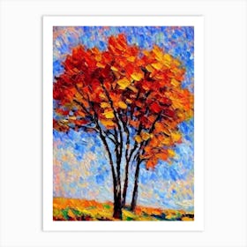 Birch tree Abstract Block Colour Art Print