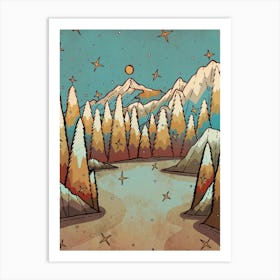 Winter Of Gold And Blue Art Print