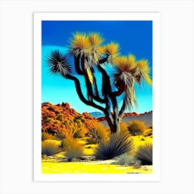 Joshua Trees In Mojave Desert Nat Viga Style  (4) Art Print