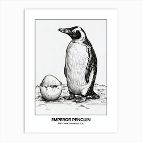 Penguin Hatching From An Egg Poster Art Print