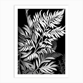 Scotch Broom Leaf Linocut 1 Art Print