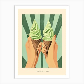 Pistacio Gelato Art Deco Poster 2 Art Print