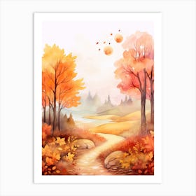 Cute Autumn Fall Scene 73 Art Print