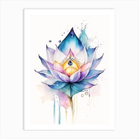 Lotus Flower, Symbol, Third Eye Watercolour 2 Art Print