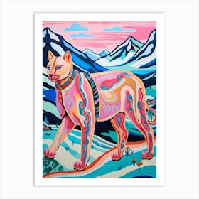 Maximalist Animal Painting Mountain Lion 2 Art Print