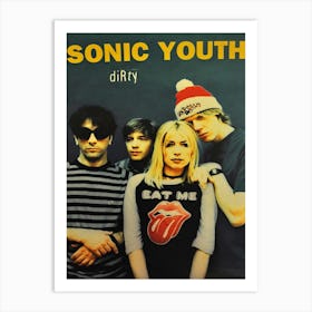 Vintage 1992 Sonic Youth Dirty Promo Poster Art Print